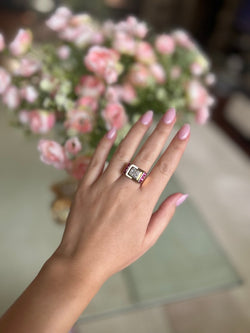 Bague TANK - Or, diamants et rubis - Castafiore