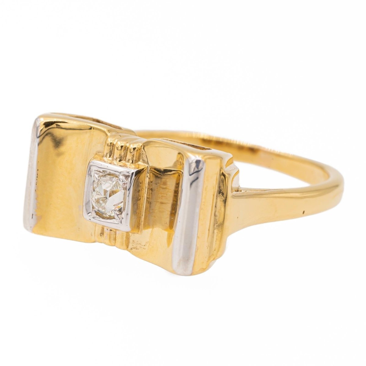 Bague Tank Or jaune Diamant - Castafiore