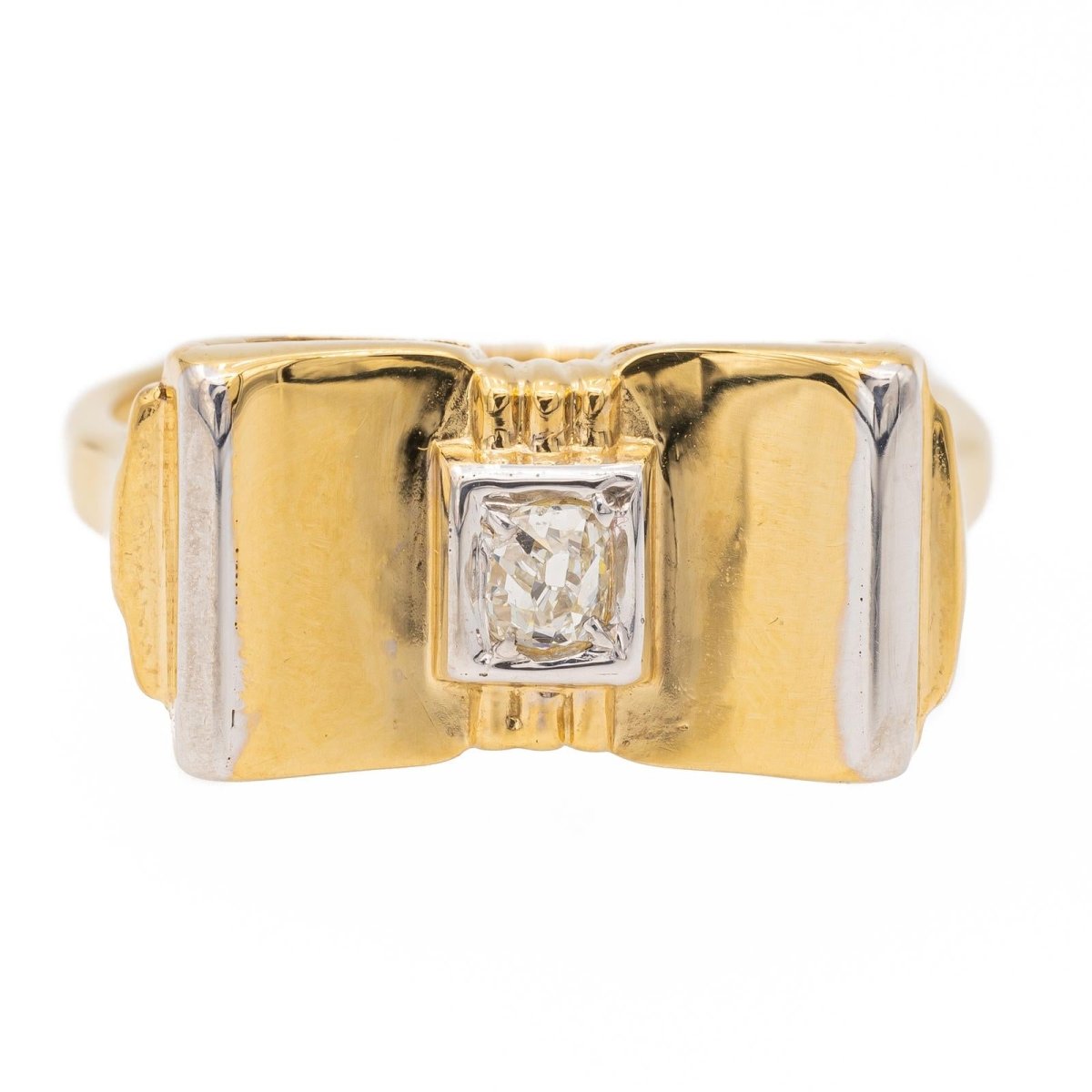 Bague Tank Or jaune Diamant - Castafiore