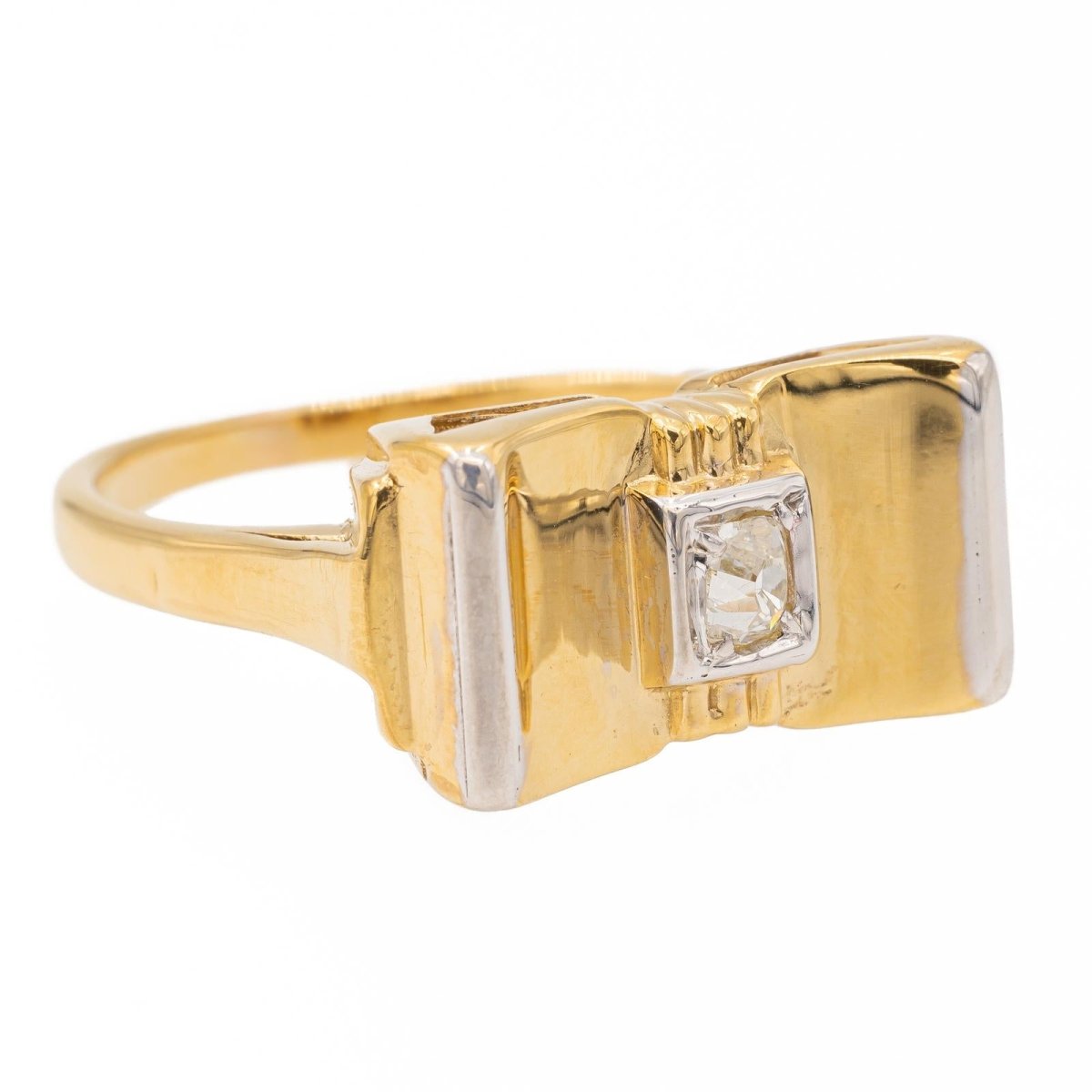 Bague Tank Or jaune Diamant - Castafiore