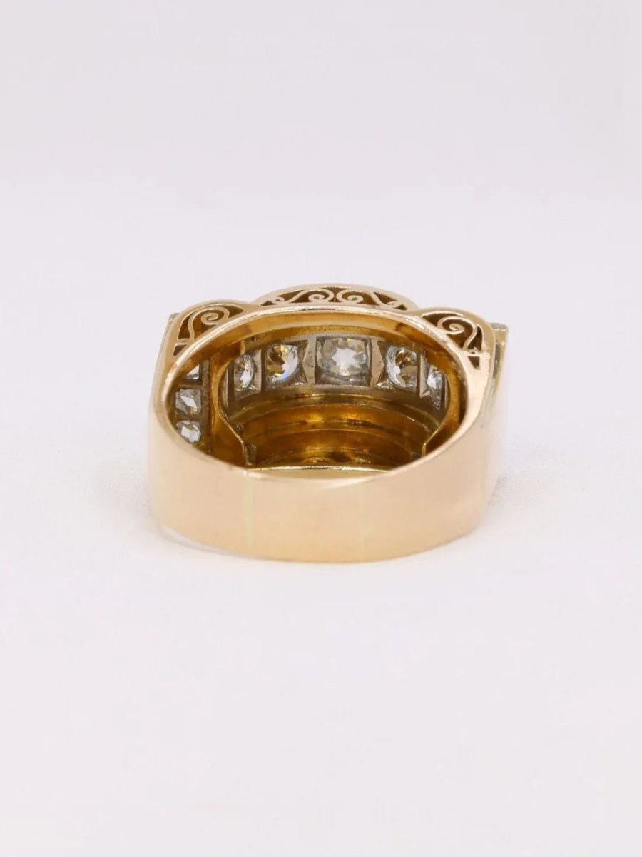 Bague tank or jaune diamants - Castafiore