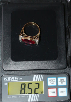 Bague Tank Or Jaune Et Platine, Saphir rose Verneuil Et Diamants - Castafiore