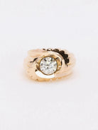 Bague tank or platine diamant taille ancienne 0.25ct - Castafiore