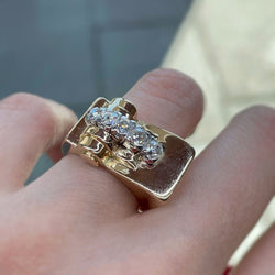 Bague Tank - Or, Platine & Diamants - Castafiore