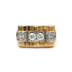 Bague Tank - Or, platine et diamants - Castafiore