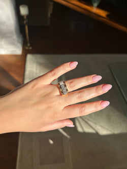 Bague Tank - Or, platine et diamants - Castafiore