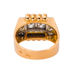 Bague Tank Or rose Diamant - Castafiore