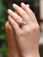 Bague tank or rose diamant grenats - Castafiore