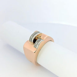 Bague Tank or rose et diamants - Castafiore