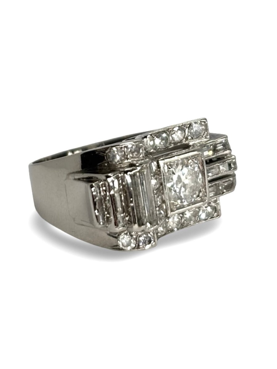 Bague Tank platine et diamants 2,11 ct - Castafiore
