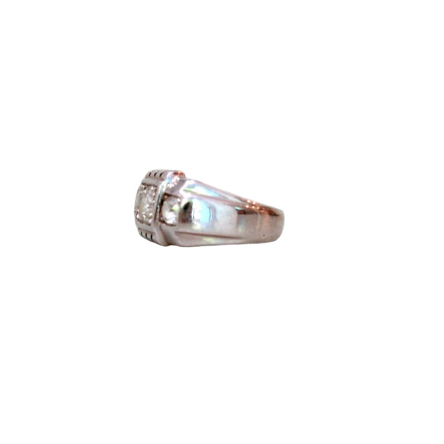 Bague Tank "Rivière" en or blanc et diamants - Castafiore