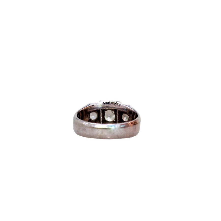 Bague Tank "Rivière" en or blanc et diamants - Castafiore