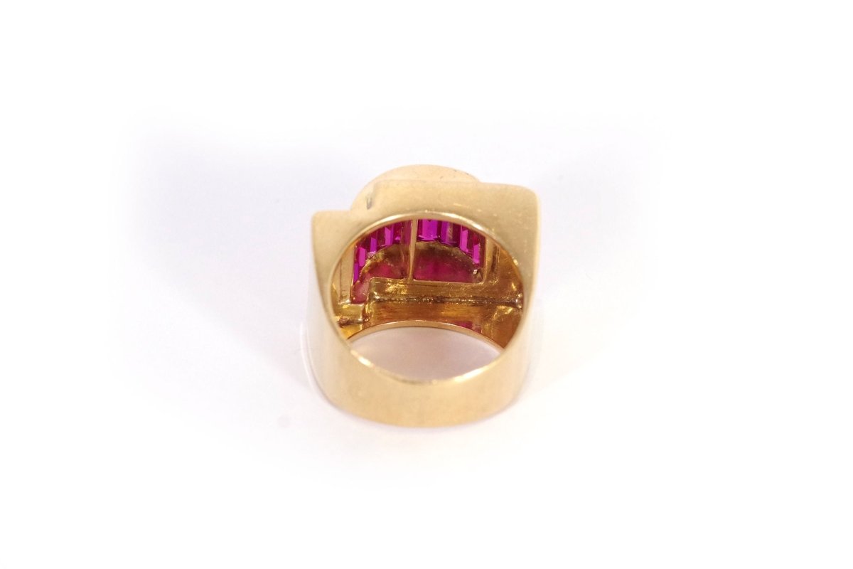Bague Tank rubis en or - Castafiore