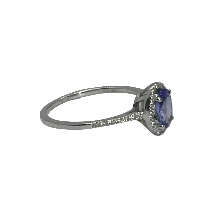 Bague Tanzanites et Diamants en or blanc - Castafiore