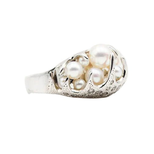 Bague TASAKI en or blanc, perles et diamants - Castafiore