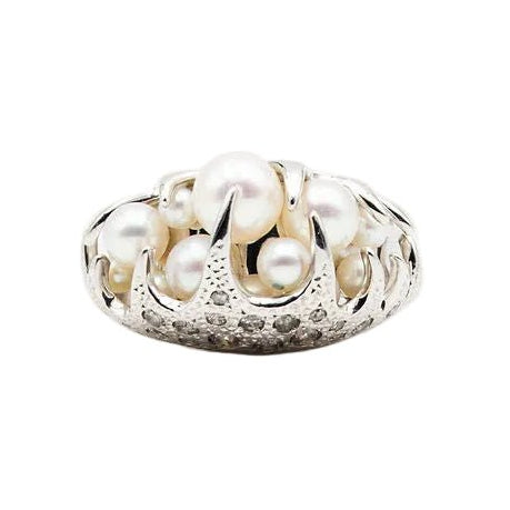 Bague TASAKI en or blanc, perles et diamants - Castafiore