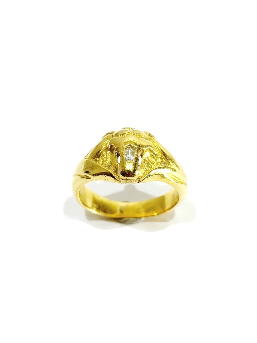 Bague tête de lion en or - Castafiore