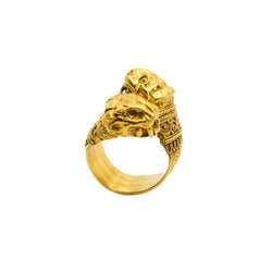 Bague têtes de lion en or - Castafiore