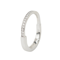 Bague TIFFANY & CO. "Lock" en or blanc et diamants - Castafiore