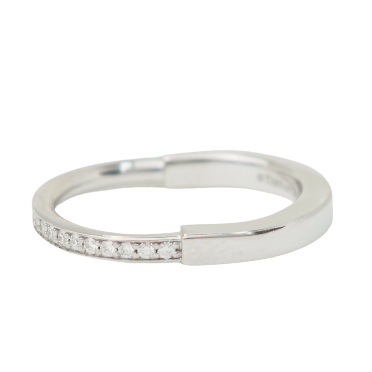 Bague TIFFANY & CO. "Lock" en or blanc et diamants - Castafiore