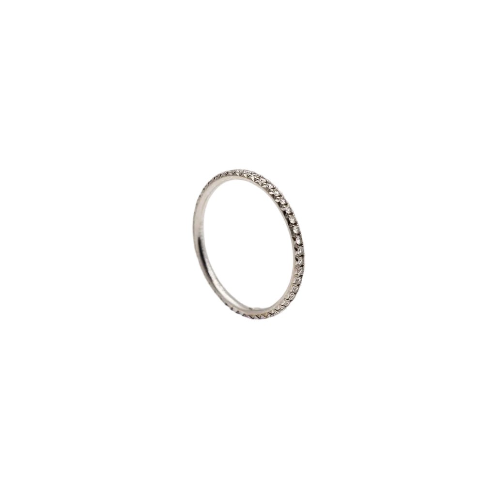 Bague TIFFANY & CO. Métro en or blanc et diamants - Castafiore