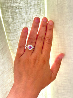 Bague TIFFANY & CO Soleste en platine, diamants et tourmaline rose