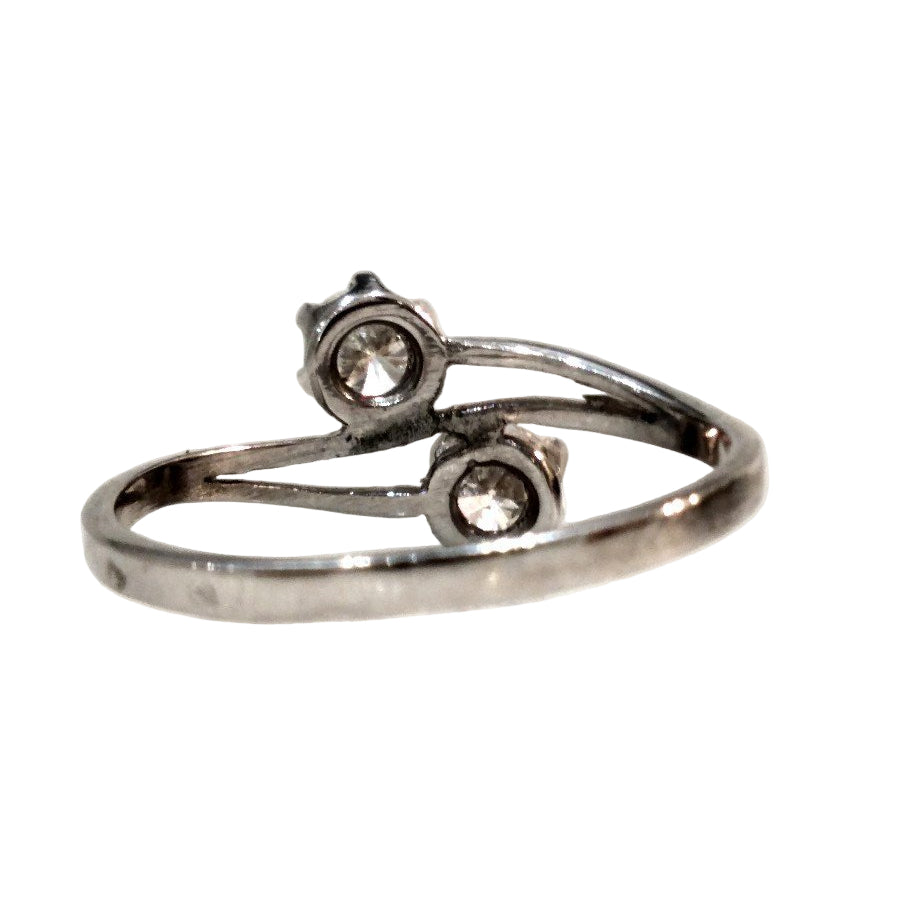 Bague Toi et Moi en or blanc et diamants - Castafiore