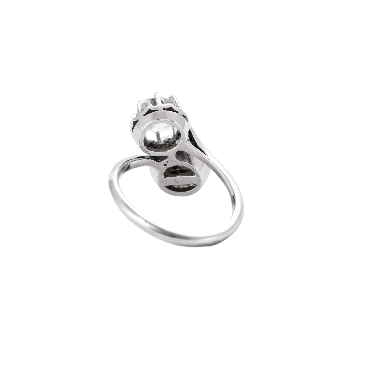 Bague Toi et Moi en or blanc, perle, et diamant - Castafiore