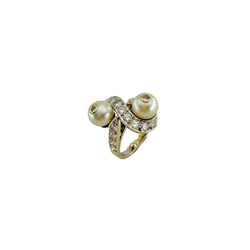 Bague Toi et Moi en or blanc, perles et diamants - Castafiore
