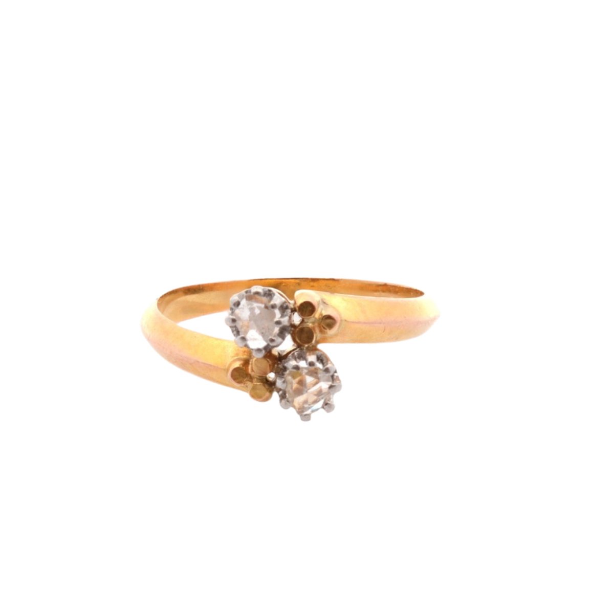 Bague Toi et Moi en or jaune et diamants - Castafiore