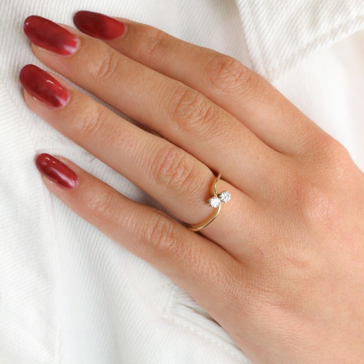 Bague toi et moi en or jaune et diamants - Castafiore