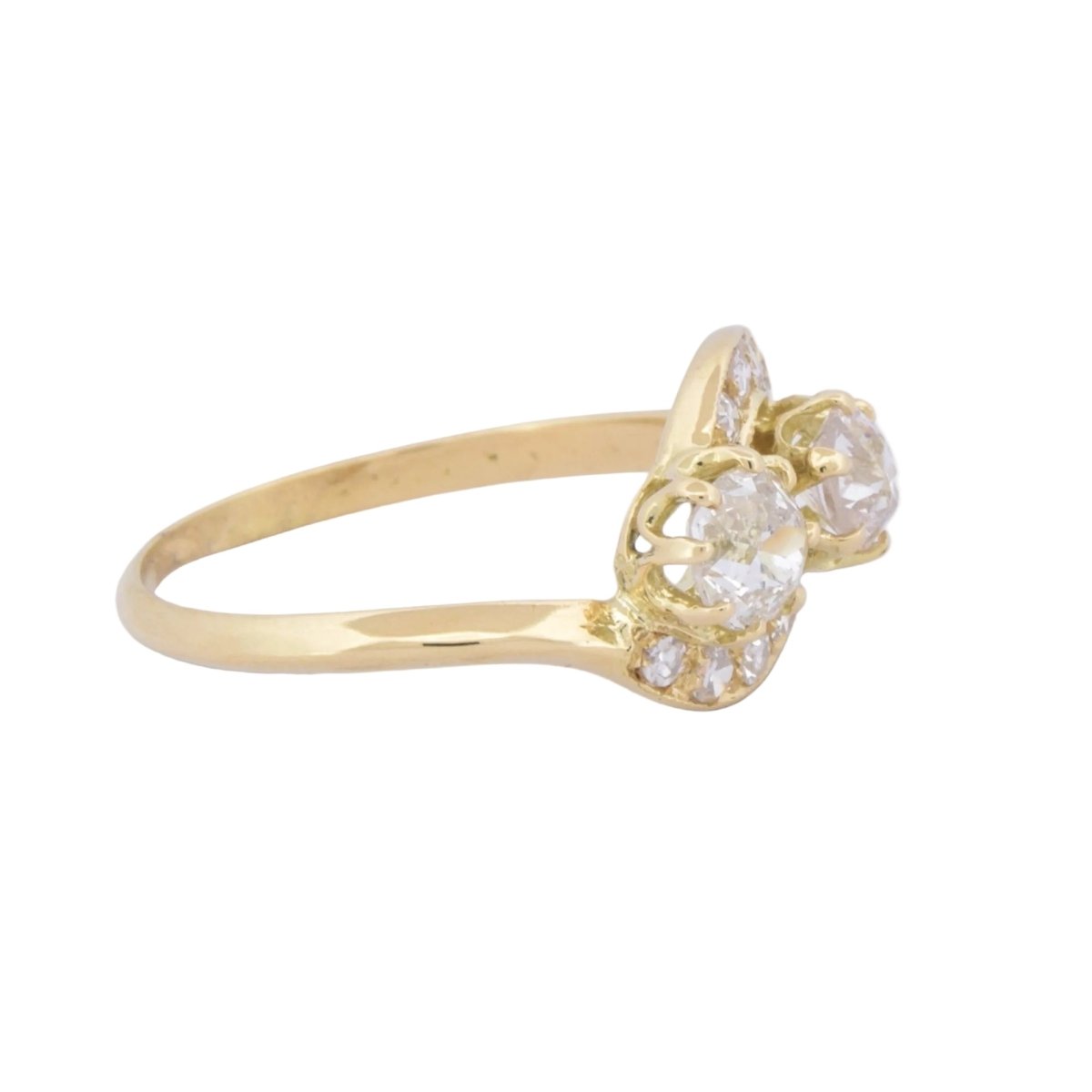 Bague Toi et Moi en or jaune et diamants - Castafiore
