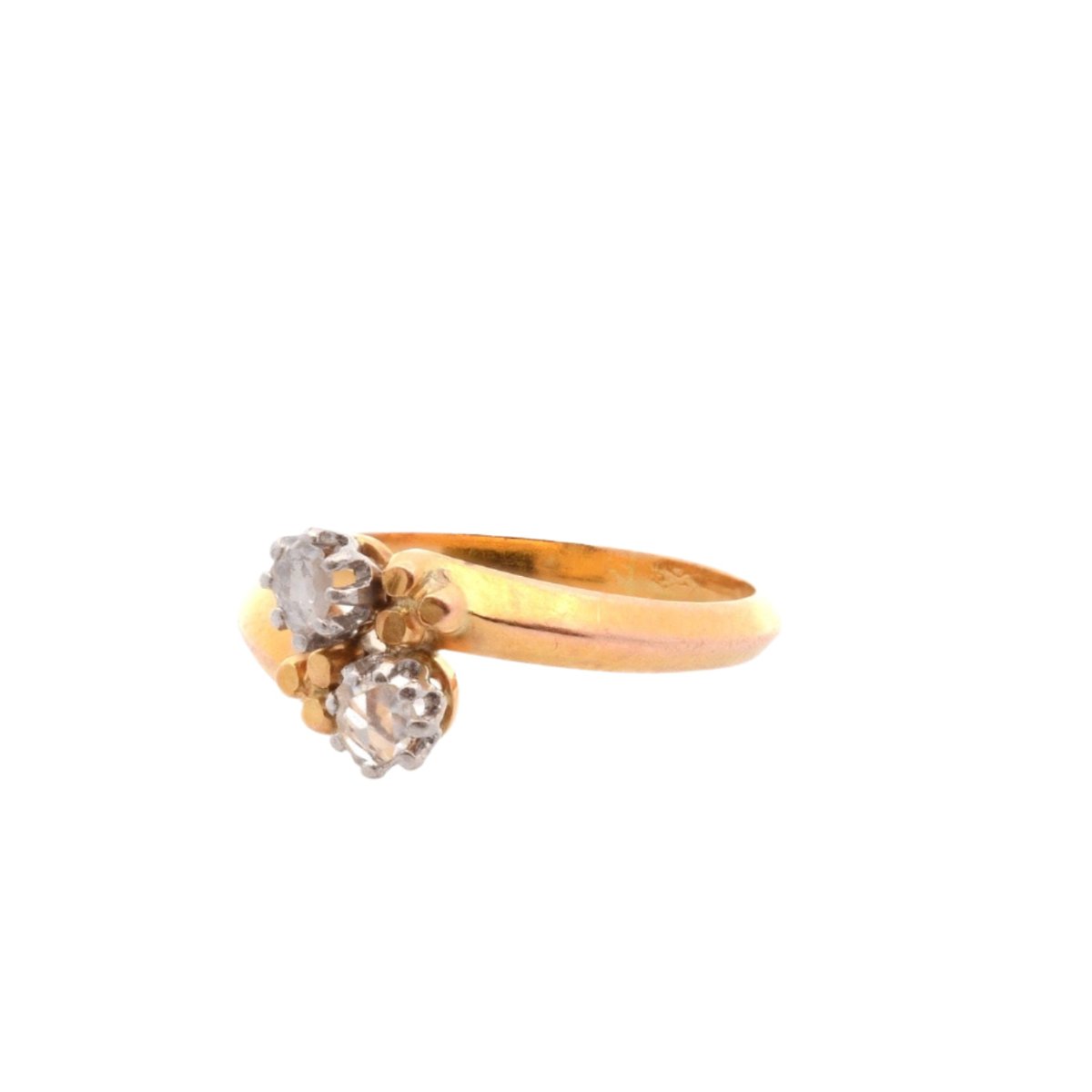 Bague Toi et Moi en or jaune et diamants - Castafiore