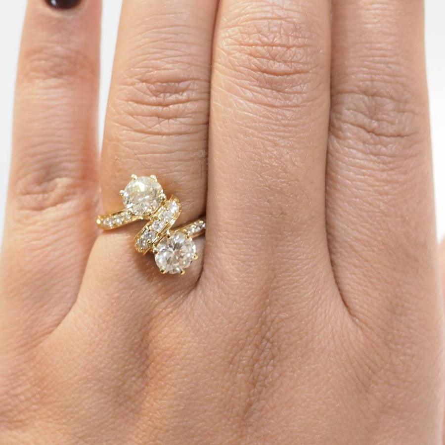 Bague Toi et Moi en or jaune et diamants - Castafiore