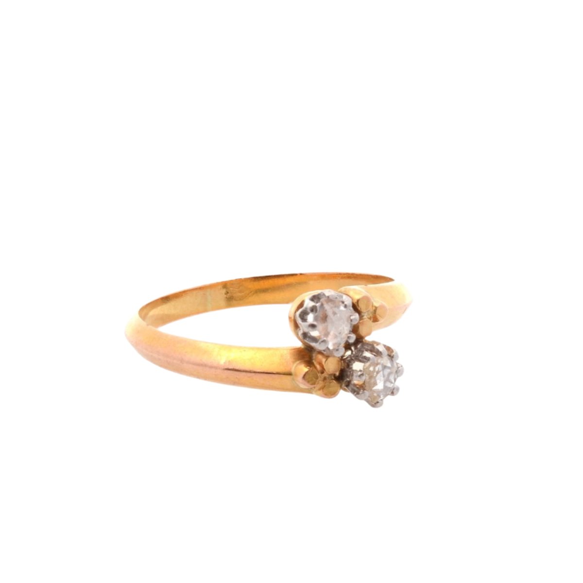 Bague Toi et Moi en or jaune et diamants - Castafiore