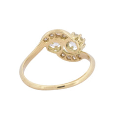 Bague Toi et Moi en or jaune et diamants - Castafiore