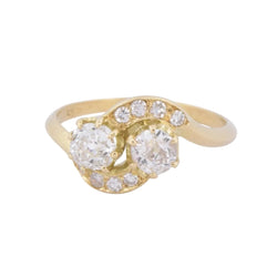 Bague Toi et Moi en or jaune et diamants - Castafiore