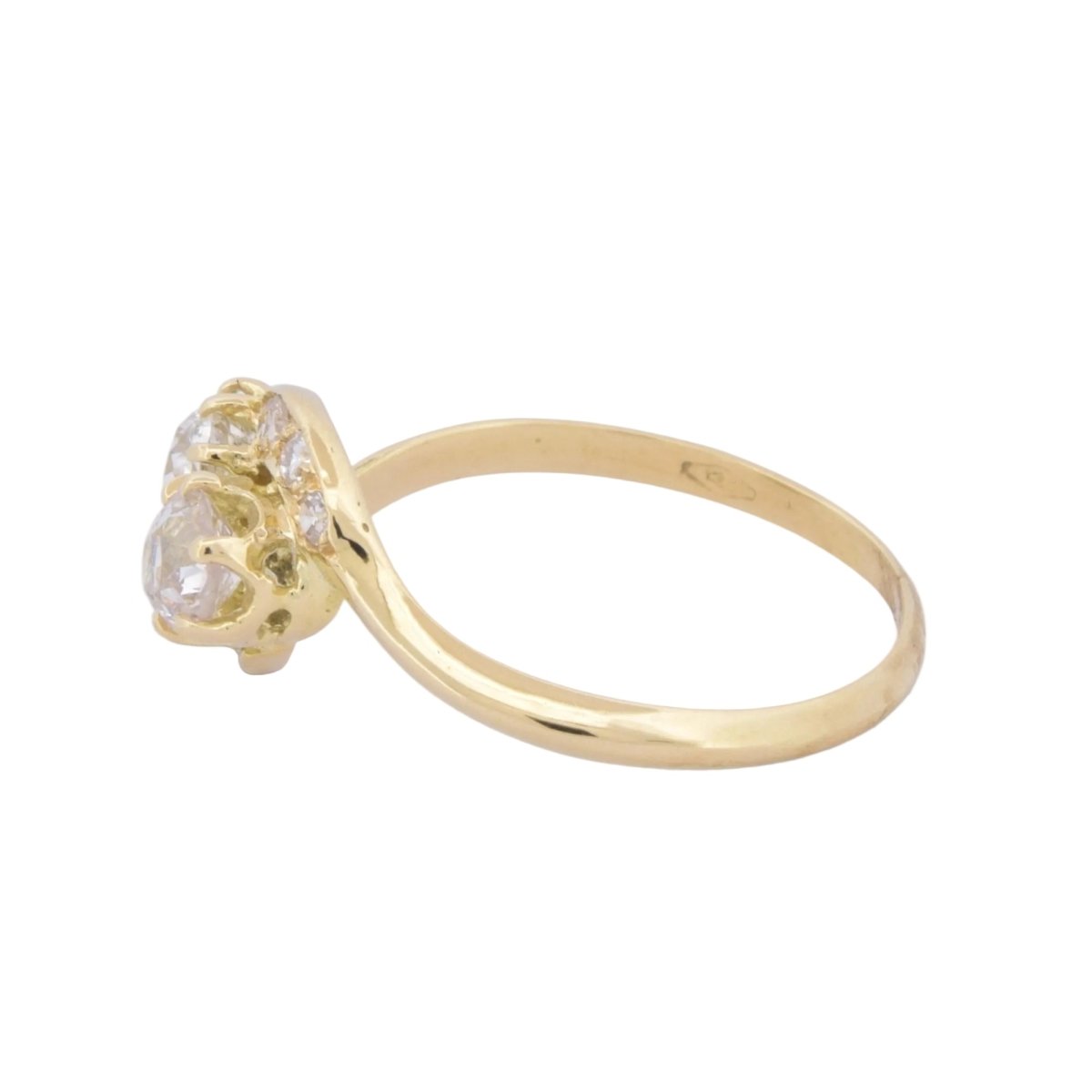 Bague Toi et Moi en or jaune et diamants - Castafiore