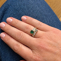 Bague toi et moi en or jaune et émeraude - Castafiore