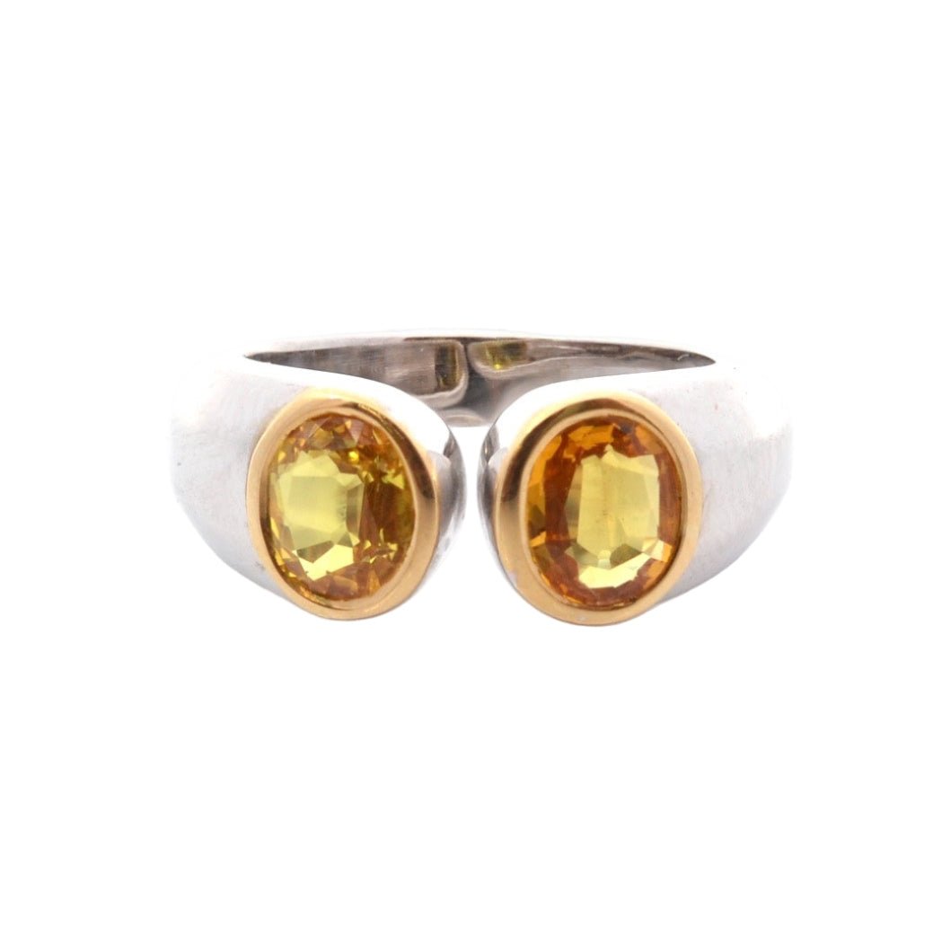 Bague Toi et Moi en or jaune et saphirs - Castafiore
