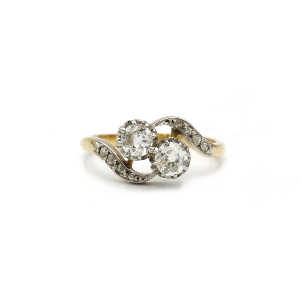 Bague Toi et Moi en Or, Platine et Diamants - Castafiore