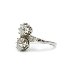 Bague Toi et Moi en or, platine et diamants - Castafiore