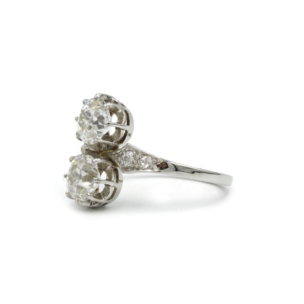 Bague Toi et Moi en or, platine et diamants - Castafiore