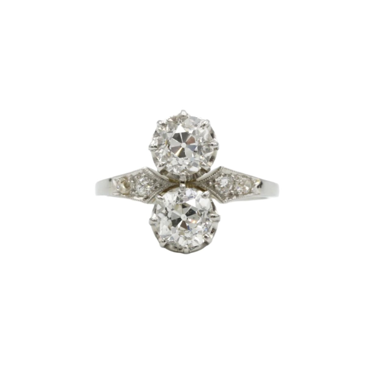 Bague Toi et Moi en or, platine et diamants - Castafiore