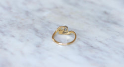 Bague Toi et Moi en Or Platine Perle et Diamant - Castafiore