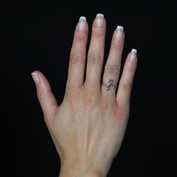 Bague Toi et Moi en or rose diamants émeraudes - Castafiore