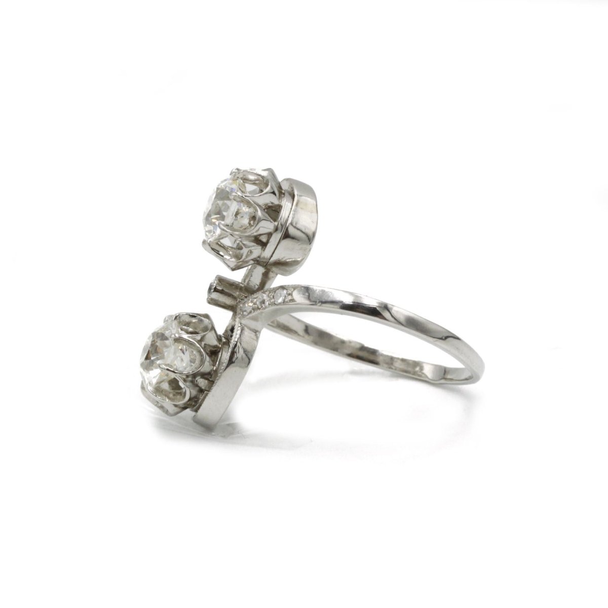 Bague Toi et Moi en platine et diamants - Castafiore