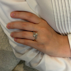 Bague Toi et Moi en platine, or jaune et diamants - Castafiore