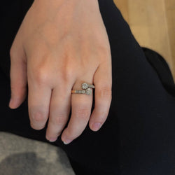 Bague Toi et Moi en platine, or jaune et diamants - Castafiore