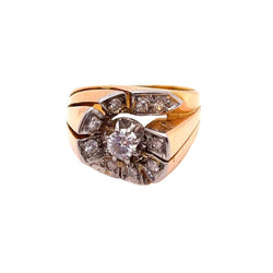 Bague Toi et Moi en platine, or rose et diamants - Castafiore